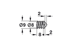 Chặn cửa Hafele 241.86.114 12mm có bi sắt