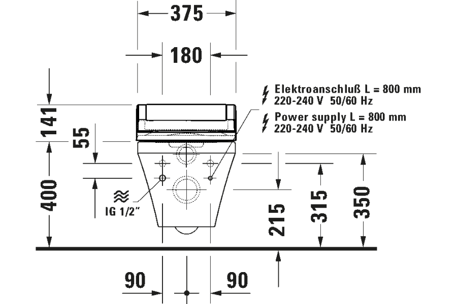 Nắp rửa điện tử Duravit 613200012000300 Sensowash Classic