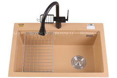 Chậu rửa chén Bossco BC-B8252VK 1 hộc vàng kem kim sa
