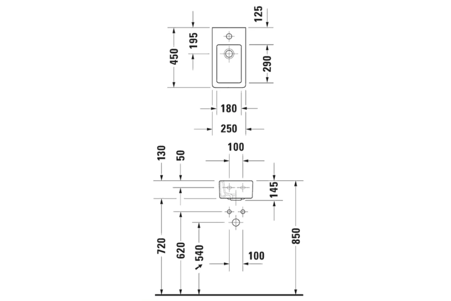 Chậu lavabo Duravit 0702250000 Vero