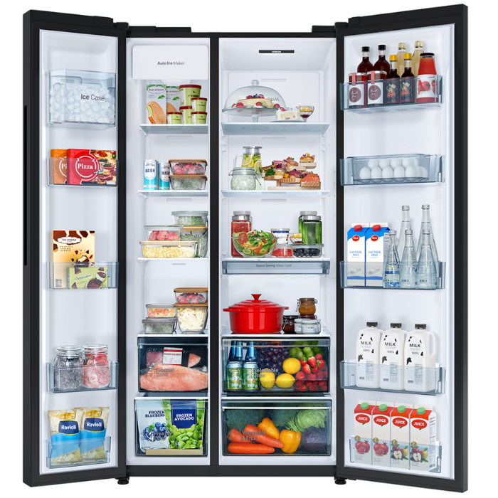 Tủ lạnh Hitachi HRSN9713ESAGBKVN Side by side Inverter 653 lít kính đen