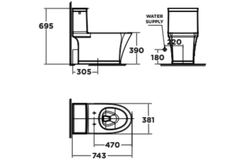 Bồn cầu 1 khối American Standard WP-2025 nắp êm dòng Kastello