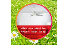 Quạt trần Benny BF-C52LUX(W) 5 cánh Amore Enterno màu trắng có đèn