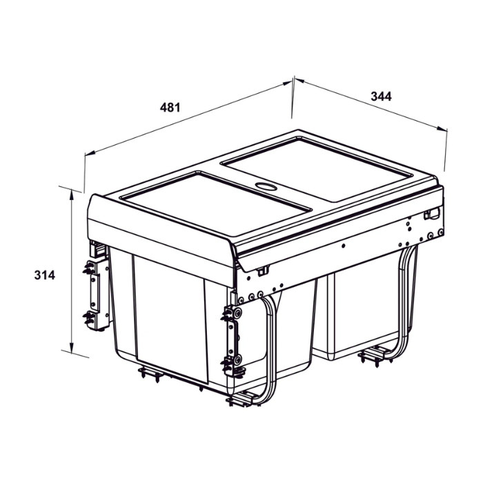 Thùng rác âm tủ Hafele 503.39.631