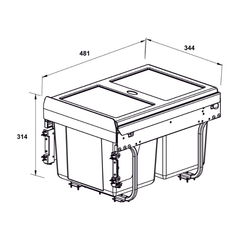 Thùng rác âm tủ Hafele 503.39.631