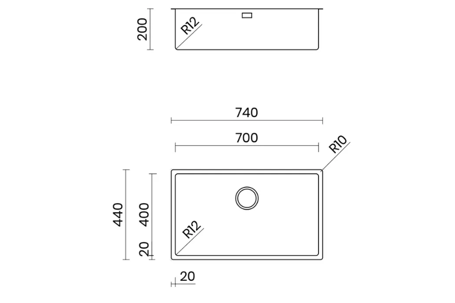 Chậu rửa chén Tasca CANOVA NT699PK 1 hộc