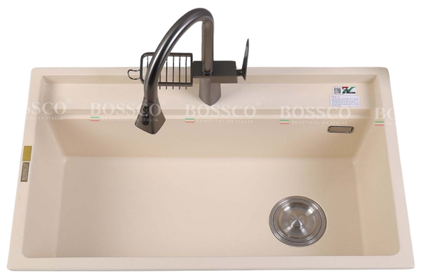 Chậu rửa chén Bossco BC-D8652KKS 1 hộc kem kim sa
