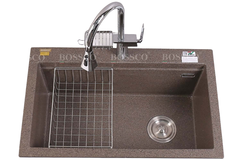Chậu rửa chén Bossco BC-B8252NKS 1 hộc nâu kim sa