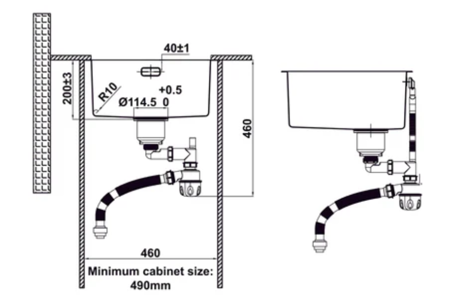 Chậu rửa chén Hafele Satin R10 HS24-SSN1S-440 567.24.447