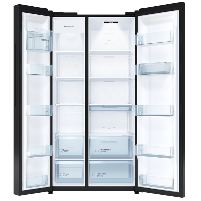 Tủ lạnh Hitachi HRSN9713ESAGBKVN Side by side Inverter 653 lít kính đen