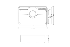 Chậu rửa chén Nobinox LIKEN NL725D 1 hộc