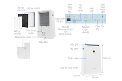 Máy ion và hút ẩm Sharp DW-E16FA-W