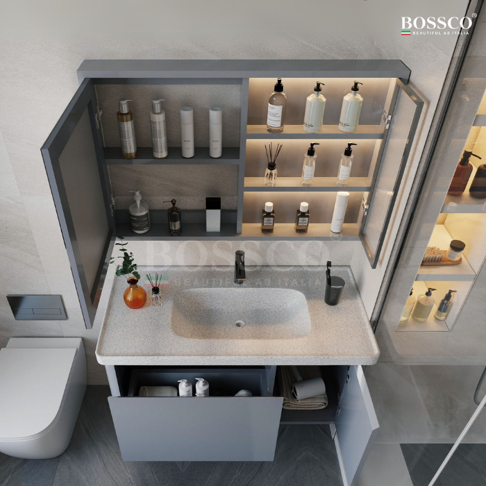 Tủ lavabo Bossco BC-A01X màu xám