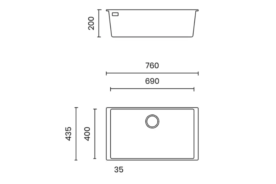 Chậu rửa chén Tasca MITO NT761B 1 hộc bằng đá