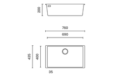 Chậu rửa chén Tasca MITO NT761B 1 hộc bằng đá