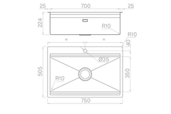 Chậu rửa chén Artinox TITANIUM NA805T 1 hộc