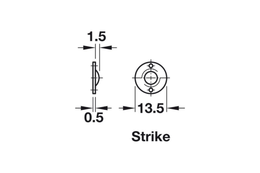 Chặn cửa Hafele 241.86.114 12mm có bi sắt