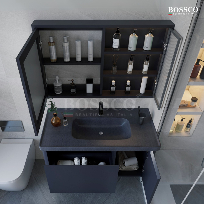 Tủ lavabo Bossco BC-A01XĐ xám đậm