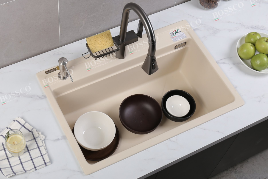 Chậu rửa chén Bossco BC-MT7550KKS 1 hộc
