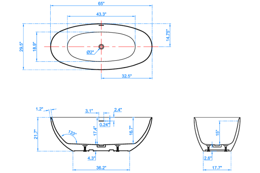 Bồn tắm Maadela MB 7761-65-S