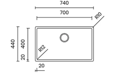 Chậu rửa chén Tasca PURA NT670U 1 hộc