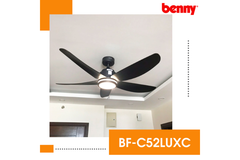 Quạt trần Benny BF-C52LUX(B) 5 cánh Amore Enterno màu đen có đèn