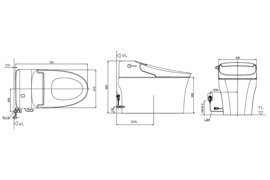 Bồn cầu điện tử American Standard WP-5017
