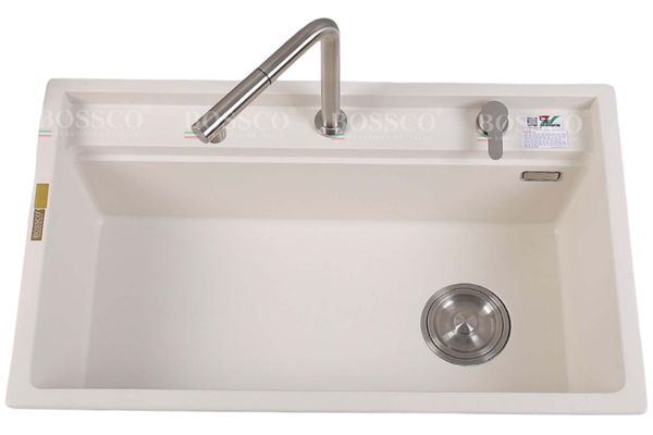 Chậu rửa chén Bossco BC-D8652TKS 1 hộc trắng kim sa