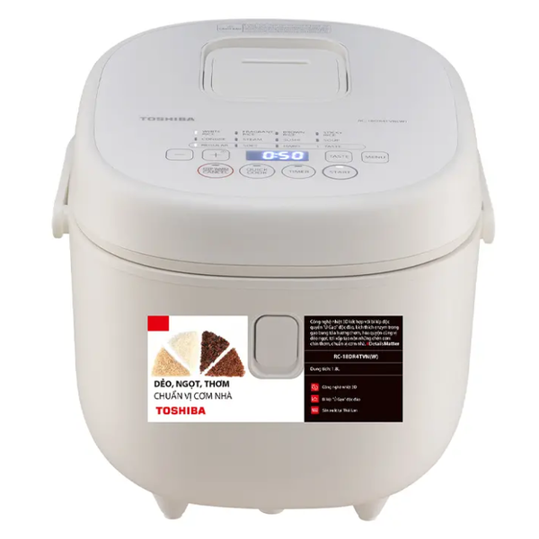Nồi cơm điện Toshiba RC-18DR4TVN(W) màu trắng