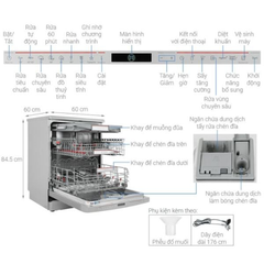 Máy rửa chén Bosch SMS8YCI01E độc lập Series 8, 14 bộ, Home connect