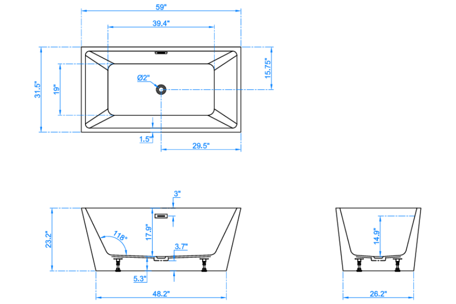 Bồn tắm Maadela MB 7714-59