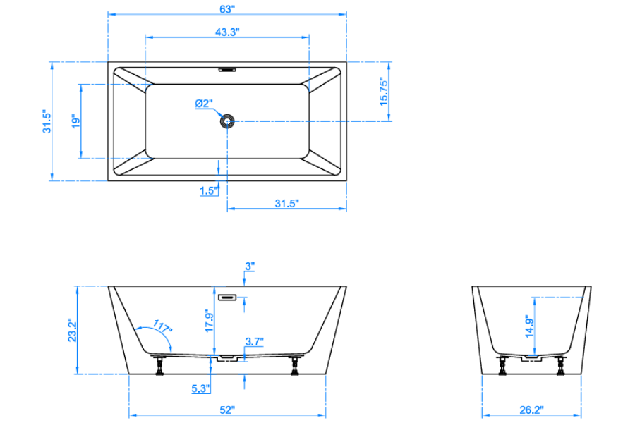 Bồn tắm Maadela MB 7714-63