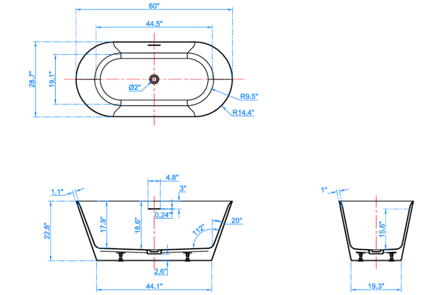 Bồn tắm Maadela MB 7732-60-S