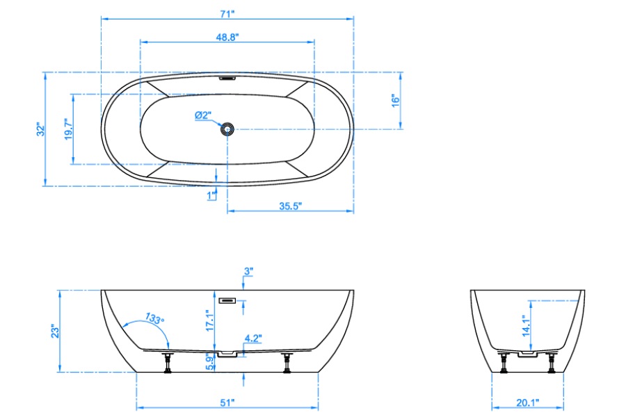 Bồn tắm Maadela MB 7761-71