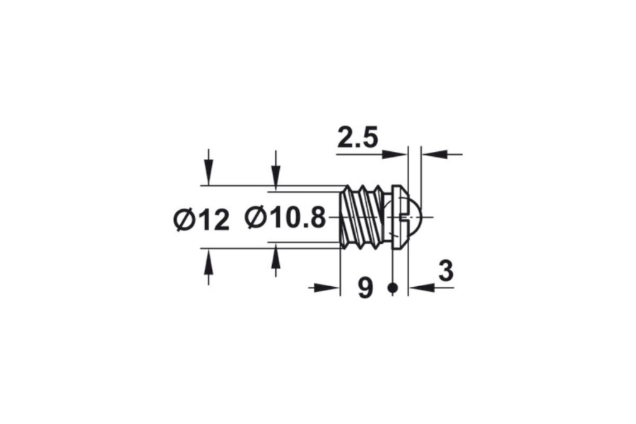 Chặn cửa Hafele 241.86.114 12mm có bi sắt