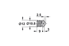 Chặn cửa Hafele 241.86.114 12mm có bi sắt