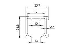 Ray trượt treo nhôm 3 m Imundex 710.12.960