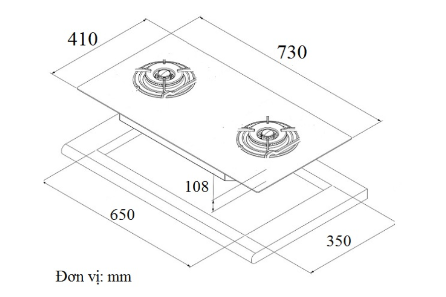 Bếp gas âm Eurosun EU-GA283S