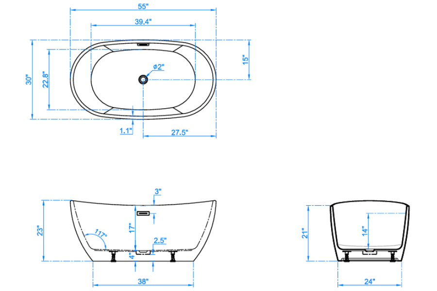 Bồn tắm Maadela MB 8814-55