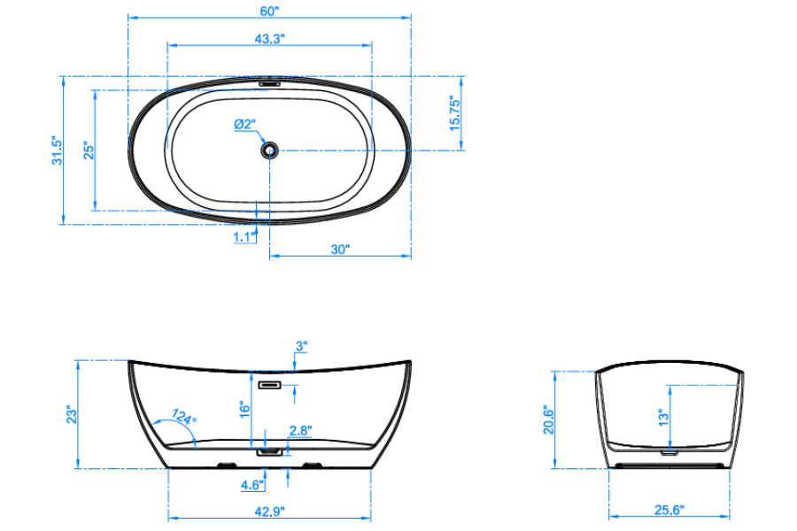 Bồn tắm Maadela MB 8814-60