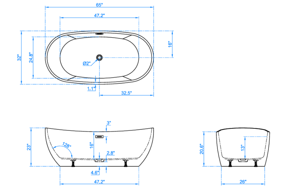 Bồn tắm Maadela MB 8814-65