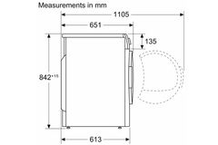 Máy sấy Bosch WQB245B0SG bơm nhiệt 9 kg Serie 8 màu trắng