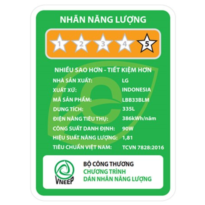 Tủ lạnh LG LBB33BLM Inverter 335 lít