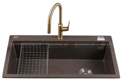 Chậu rửa chén Bossco BC-B10052NKS 1 hộc nâu kim sa