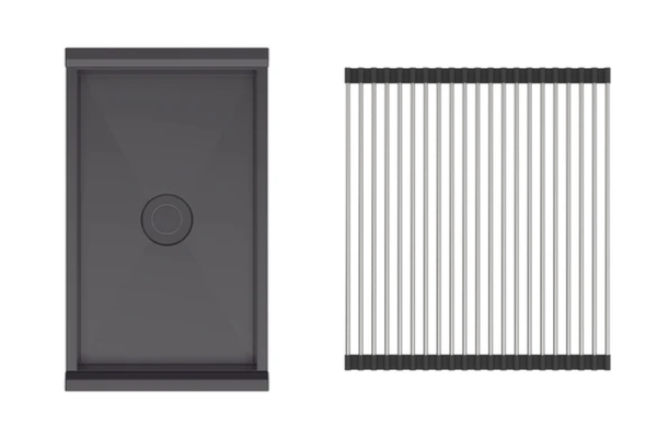 Cuộn lưới kim loại Hafele 567.25.830 và Chậu rửa nhỏ Hafele 567.24.495