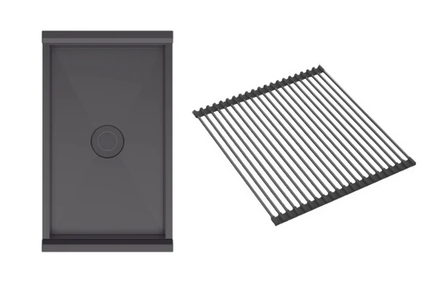 Lưới cuộn inox Hafele 567.24.493 và Chậu rửa nhỏ Hafele 567.24.495