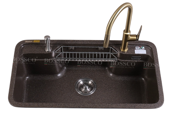 Chậu rửa chén Bossco BC-G9050NKS 1 hộc bo góc