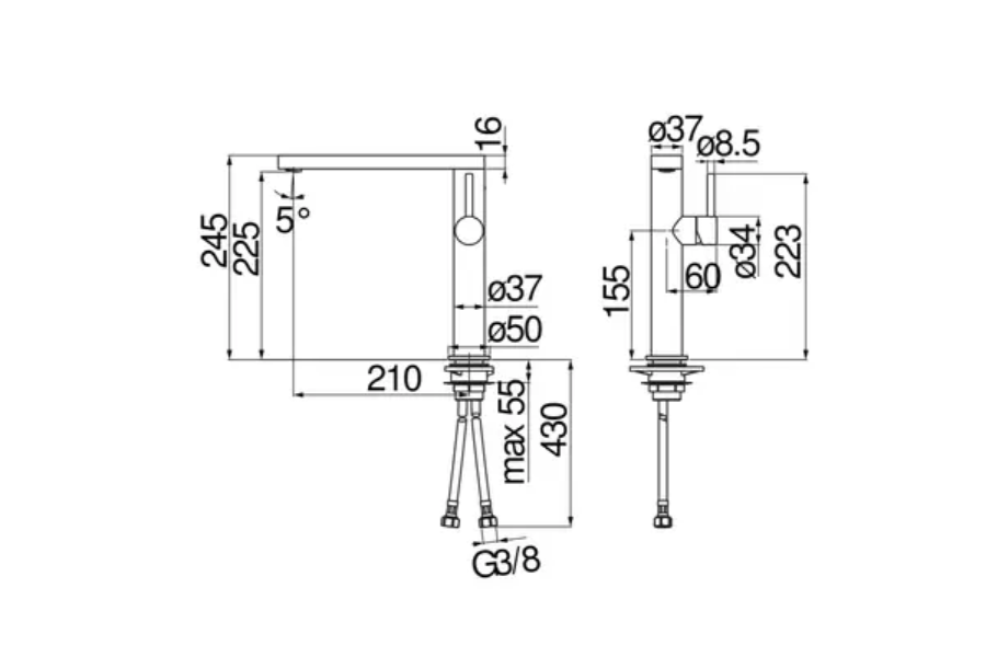 Vòi rửa chén Nobili MATCH NB218B nóng lạnh