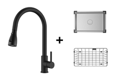 Combo vòi + chậu mini + thớt inox + rổ inox + thớt lỗ inox Maadela trị giá 5.250.000đ