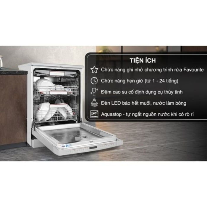 Máy rửa chén Bosch SMS8YCI01E độc lập Series 8, 14 bộ, Home connect
